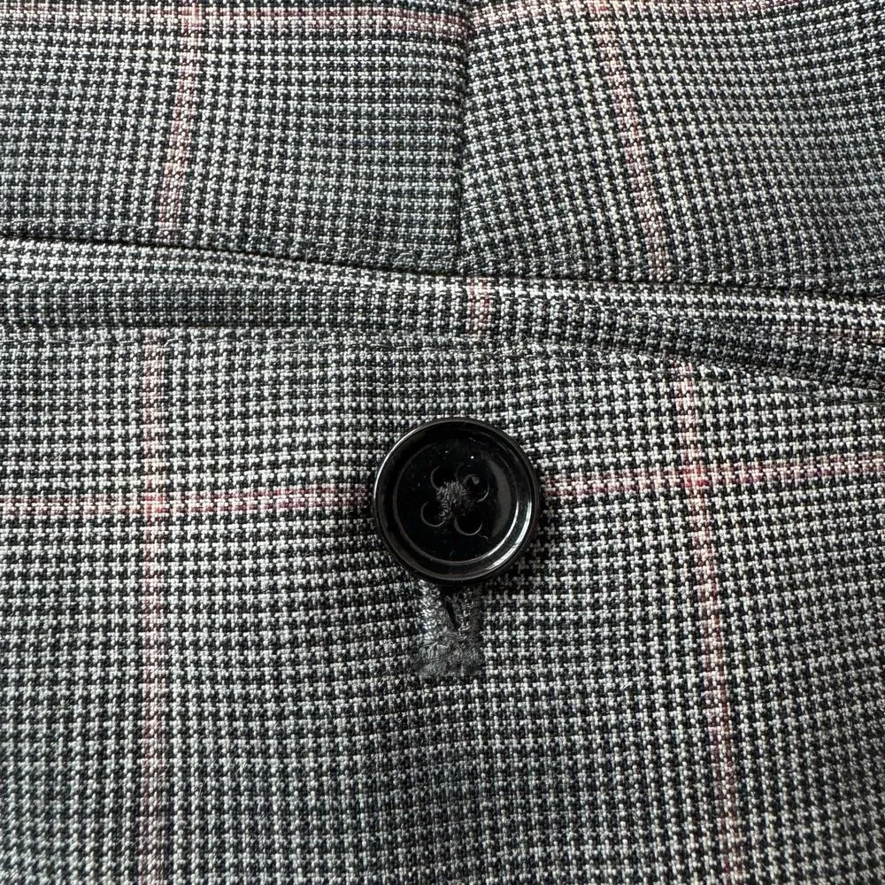 NWOT Express Dress Pants Men Actual 34x32 Glen Plaid Slim Fit Wool Blend Trouser